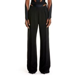 Mugler Black High-Waist Wide-Leg Trousers